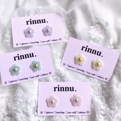 【Daisy accessory 10ピアス】 選べるカラー　rinnu デイジー　パステルカラー×シルバー&ゴールド 20mm