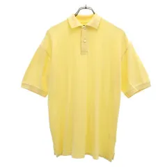 ダンヒル ロゴ刺繍 半袖 ポロシャツ S イエロー Dunhill 鹿の子地 メンズ 【中古】  【230604】