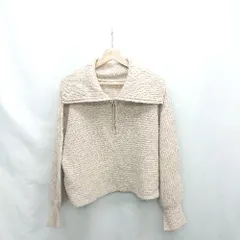 ◇ ⊇ INGNI イング ハーフジップデザイン 長袖 ドルマンニット サイズM ベージュ レディース E  【1501230004916】