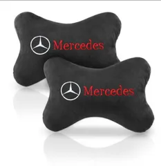 ◆メルセデス・ベンツ◆レッド◆ネックパッド 低反発ウレタン 腰当て 腰クッション PUレザー メモリーフォーム 疲れ防止 ヘッドレスト 磁石入り bcsz qtm Mercedes-Benz ☆メルセデス・ベンツ BENZ☆レッド☆ネックパッド 腰