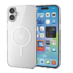 【新品・5営業日で発送】ELECOM エレコム iPhone16Plus／ハイブリッドケース／MAGKEEP／ホワイト(PM-A24BMAG02WH)