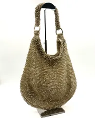 ■極美品■ANTEPRIMA アンテプリマ　ワイヤーバッグ　ワンショルダーバッグ　ホーボー  シャンパンゴールド　シルバー金具　ハンドル根本ロゴリング　タグあり　レディース