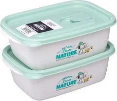 スヌーピー 保存容器 フラップ付き コンテナ 2個入り 940 A042 NC