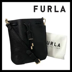 【FURLA】アテナ ミニ 巾着 ショルダーバッグ レザー ブラック/黒 フルラ ATENA (SER-4559)