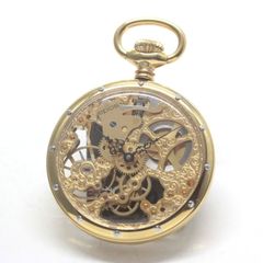 認定中古品のエポス（epos）/スケルトン懐中時計/オープンフェイス　フルスケルトン　ゴールドカラー/epos-105