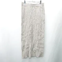◇ ⊇ apres jour mignon アプレジュールミニョン ニット ロング丈 タイト スカート サイズM ベージュ系 レディース E  【1409100045277】