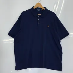 POLO RALPH LAUREN ポロラルフローレン  ポロシャツ 半袖 ワンポイントロゴ刺繍 ポニー刺繍 オーバーサイズ カンボジア製 XLサイズ ネイビー