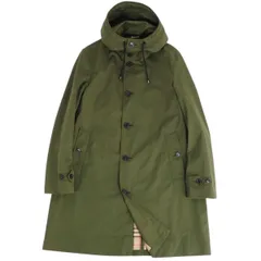 極美品 バーバリー BURBERRY コート フーディー 裏チェック 英国製 コットンギャバジン アウター メンズ 52(L相当) カーキのサムネイル