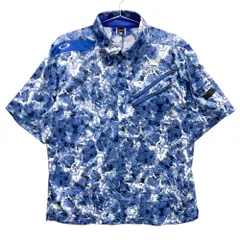 サイズ：XL OAKLEY オークリー  半袖ポロシャツ スカル刺繍 総柄 ブルー系 [240101520058] ゴルフウェア メンズ ストスト