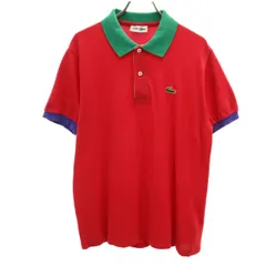 CHEMISE LACOSTE シュミーズラコステ 半袖 ポロシャツ 4 レッド 鹿の子 メンズ 古着