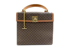 【七重浜85-2-070712nh】  中古品 CELINE セリーヌ チェーンロックマカダム ハンドバッグ レディースのサムネイル