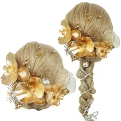 【特価商品】結婚式 白 和装ヘアアクセサリー 和風 浴衣 Uピン式 髪飾り つまみ細工 振袖向け 髪飾り 卒業式 着物 成人式 白無垢 花嫁 胡蝶蘭 七五三 ドライフラワー [ANJOU] プリザーブドフラワー