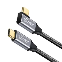 新品 USB type C ケーブル L字 1M タイプc 充電 USB3.1 Gen2(10Gbps) 100W PD急速充電 4K / 60Hz映像出力 ナイロン編みMacBook、Pad、Surface、Switch、Xperia、Galaxy、Pixe