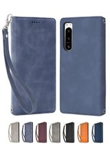 新品 シズカウィル Xperia 5 iv SO-54C SOG09 XQ-CQ44 ケース カバー 手帳型 アイファンデ2 ブルー 1個入り