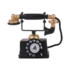 【人気商品】ピュアシーク アンティーク電話機 レトロ 黒電話 アンティーク 雑貨 玩具 インテリア 置物 おもちゃ 電話機 模型 コード付