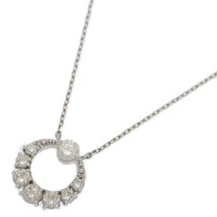 0.28ct/STAR JEWELRY スタージュエリー ムーンモチーフ ダイヤモンド ネックレス・ペンダント/Pt950-2.0g/プラチナ/プレゼント【♀】【S】【レディース】★■582758【中古】