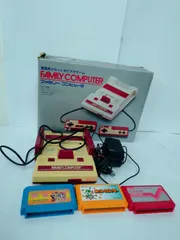 Nintendo ファミリーコンピューター ファミコン 本体ソフト3本セット RFスイッチ欠品 通電起動確認済 タルるートくん ドンキーコング ヨッシーのクッキー 箱、ACアダプター付 任天堂 FC
