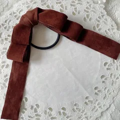 ❤️300 ベロアドロップリボンポニーフック❤️ブラウン