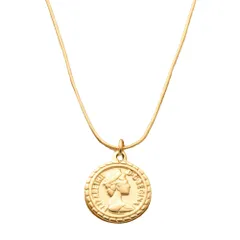 【ゴールド × ワンサイズ】[Cream dot. クリームドット公式] ネックレス レディースステンレス製 金属アレルギー つけっぱなし サージカルステンレス ショート スネークチェーン コイン ヴィンテージ調 大人