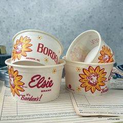 439・R-1895　Borden's　アイスクリームカップ　大小　４個セット　ICE CREAM CUP　ラッピング