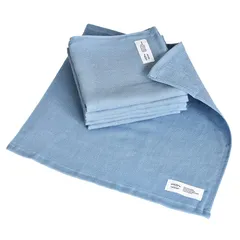 【新着商品】トランパラン 日本製 ガーゼタオル ハンドタオル 6枚セット カラーガーゼタオル 泉州タオル ハンカチ 大きめ 速乾 吸水 薄手 綿100％ (スモーキーブルー)