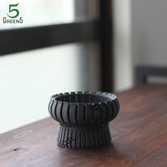 3Dプリント鉢 3Dプリンター鉢 作家鉢 植木鉢 Green5【メッシュ82BM】82mm：マットブラック