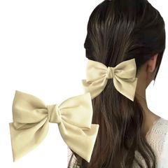 【数量限定】和装 袴 バレッタ 大きめ クリップ ヘアアクセサリー リボン 卒園式 発表会 髪飾り 浴衣 洋服 GFun イエロー
