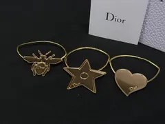 ■極美品■ ChristianDior クリスチャンディオール ハート スター ハチ ヘアゴム ヘアアクセサリー 3点セット ゴールド系 DJ3199