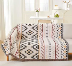 【新着商品】ブランケットフリンジ付き 北欧風 130*180cm 綿 1人 2人掛け 長方形 肘付き 肘なし ソファーかばー おしゃれ カウチ カーペット ソファカバー テーブルクロス リバーシブル 保護カバー マルチカバー 汚れ防止 四季通用 大判 TMVO