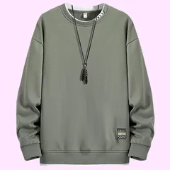 Size:L,XL,2XL,3XL,4XL_Color:939-グレー [Bligo] トレーナー メンズ スウェット Tシャツ 長袖 丸首 配色切替 ロングtシャツ トップス おおきいサイズ  ゆったり ストリート系