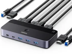 【特価セール】切替器 C USB キーボード & USB3.0 マウス ドライバ不要 モニターを共有 KVMスイッチ HDMI USB 4K@60Hz 切り替え器 セレクター KVM 2入力1出力 AVセレクター KVM切替器