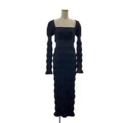 FETICO / フェティコ | 2024AW | STRIPE RIB KNIT DRESS リブ ニット ワンピース | F | ブラック | レディース