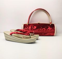 新品 2026年モデル 草履 バッグ セット 振袖用 成人式 レッド - メルカリ