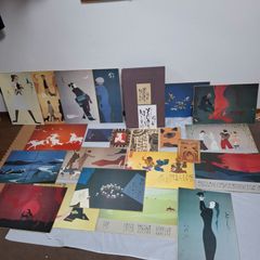 妣田圭子 草絵画集☆昭和55年 猫と女 犬と男 馬と天地☆妣田圭子 草絵 和紙 作品集 色紙 大型本 画集 古書 古本 猫 犬 レトロ