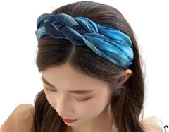 Liebendo 三つ編みカチューシャ 韓国風 ヘアバンド 痛くない 大人カジュアル 髪飾り ヘアアクセサリー(ブルー,  Free)