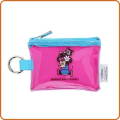 ディズニー×松本セイジ ミニポーチ  ミニーマウス S2335727 サンスター文具 限定 フラットポーチ コインケース クリア素材 透明 カラビナ付き オシャレ ポップ
