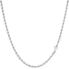 【人気商品】スクリュー ロープネックレス ひねり ロープ ステンレス ねじり レディース メンズ ツイスト チェーン ネックレス フレンチ [Puente]