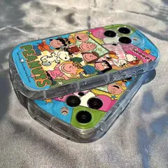 「スヌーピーファミリー」iPhone16/13 ProMax ケース 12/11 Pro/15 フルカバー XR/14