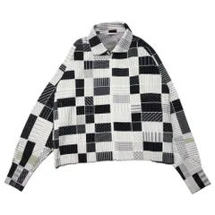 HOMME PLISSE ISSEY MIYAKE(オムプリッセイッセイミヤケ) 21SS Random check pleat zip-up jacket  ランダム チェック プリーツ ジップアップ ジャケット HP11-JL228-96 ライトグレーのサムネイル
