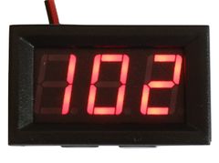 交流デジタル電圧計 AC 70-500V 赤【簡単2線式/パネル取り付け型】