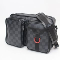 IS707)LOUIS VUITTON ルイヴィトン ユーティリティ メッセンジャー ショルダーバッグ ダミエグラフィット N40280 メンズ ボディバッグ 斜め掛け ブラック