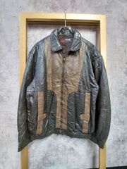 ニチワ WIND ARMOR バックプリント ミリタリー 革ジャン - メルカリ