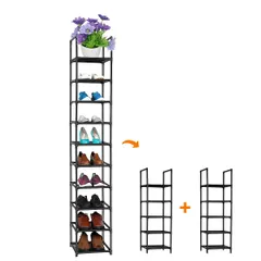 DIYシューズラック省スペース大理石柄木製 120*30*30cm9段階 スリムな