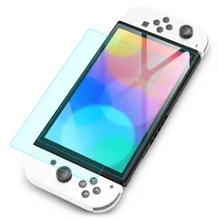 Switch OLED用 保護フィルム 強化ガラスフィルム 保護ガラス 指紋防止 飛散防止 気泡ゼロ（2枚セット）