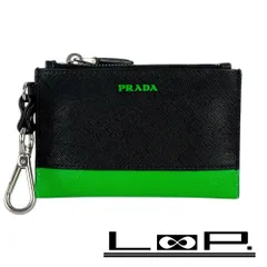 未使用品級✨PRADA 小銭入れ ネイビー サフィアーノレザー 半円型 馬蹄型