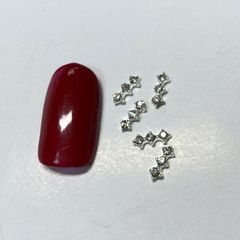 ネイルパーツ 高品質 シルバー ラインストーンバー ネイルジュエリー 5個セット