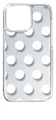 【新品未使用】iPhone14 Pro Max アイフォン14プロマックス クリア ハードケース ドット柄 水玉 (ホワイト) スマホケース カバー cl-ip14promax-dotsmall-09