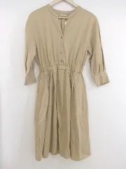 ◇ le.coeur blanc ルクールブラン Vネック 長袖 膝下丈 フレア ワンピース サイズ 145-150 ベージュ レディース P  【1211050000608】のサムネイル
