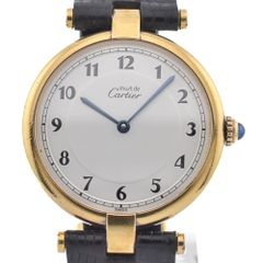 カルティエ CARTIER 590003 マストヴェルメイユ SV25(GP)/レザー クォーツ メンズ M#131848