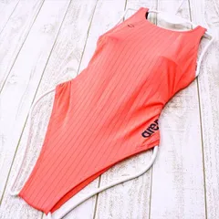 SE2-W43☆arena/アリーナ競泳水着 練習用水着 オープンバック レディース ワンピース 蛍光カラー オレンジ紺 フィットネスジムプール M■